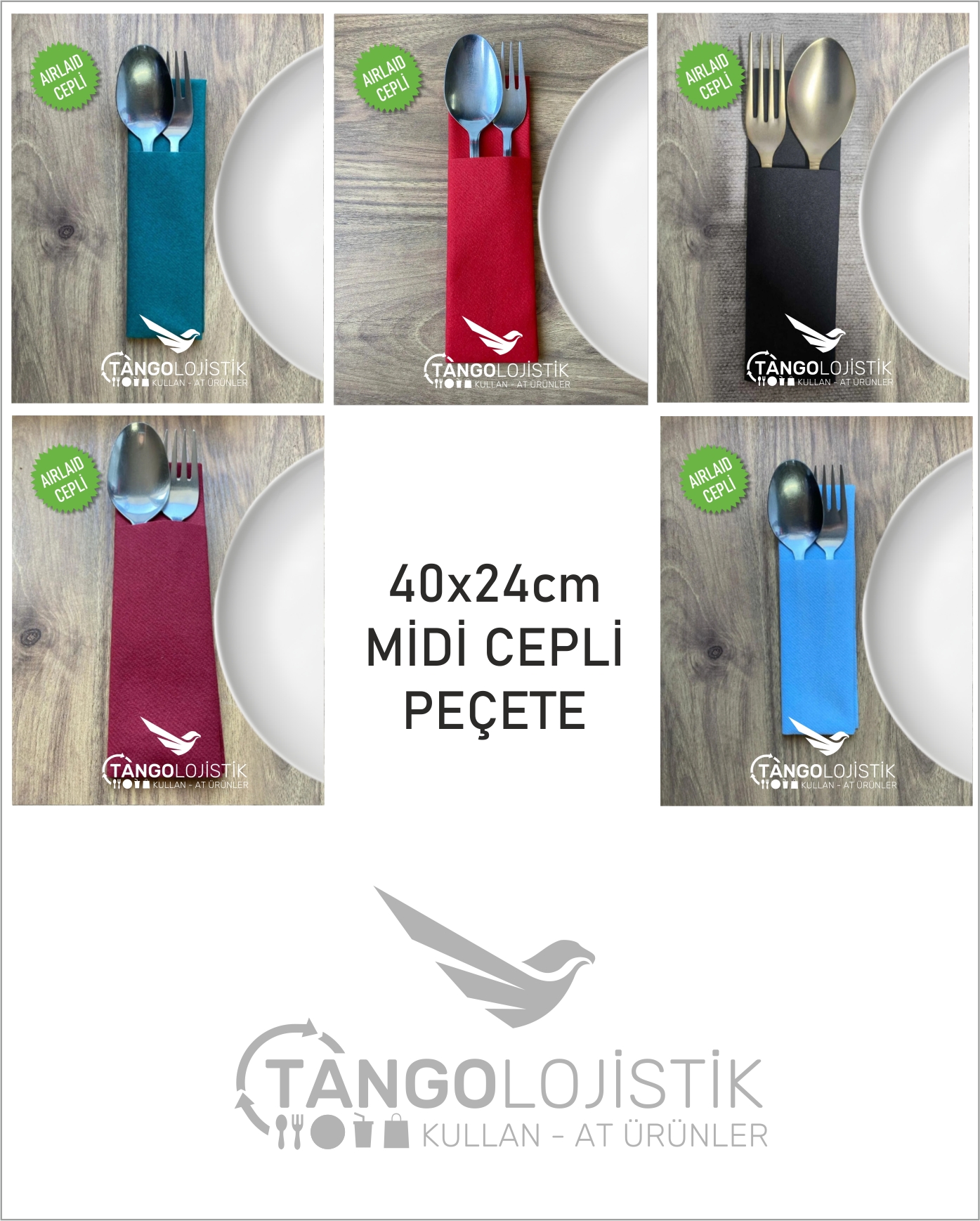 Airlaid Midi Cepli Peçete 40x24 - Görsel 2