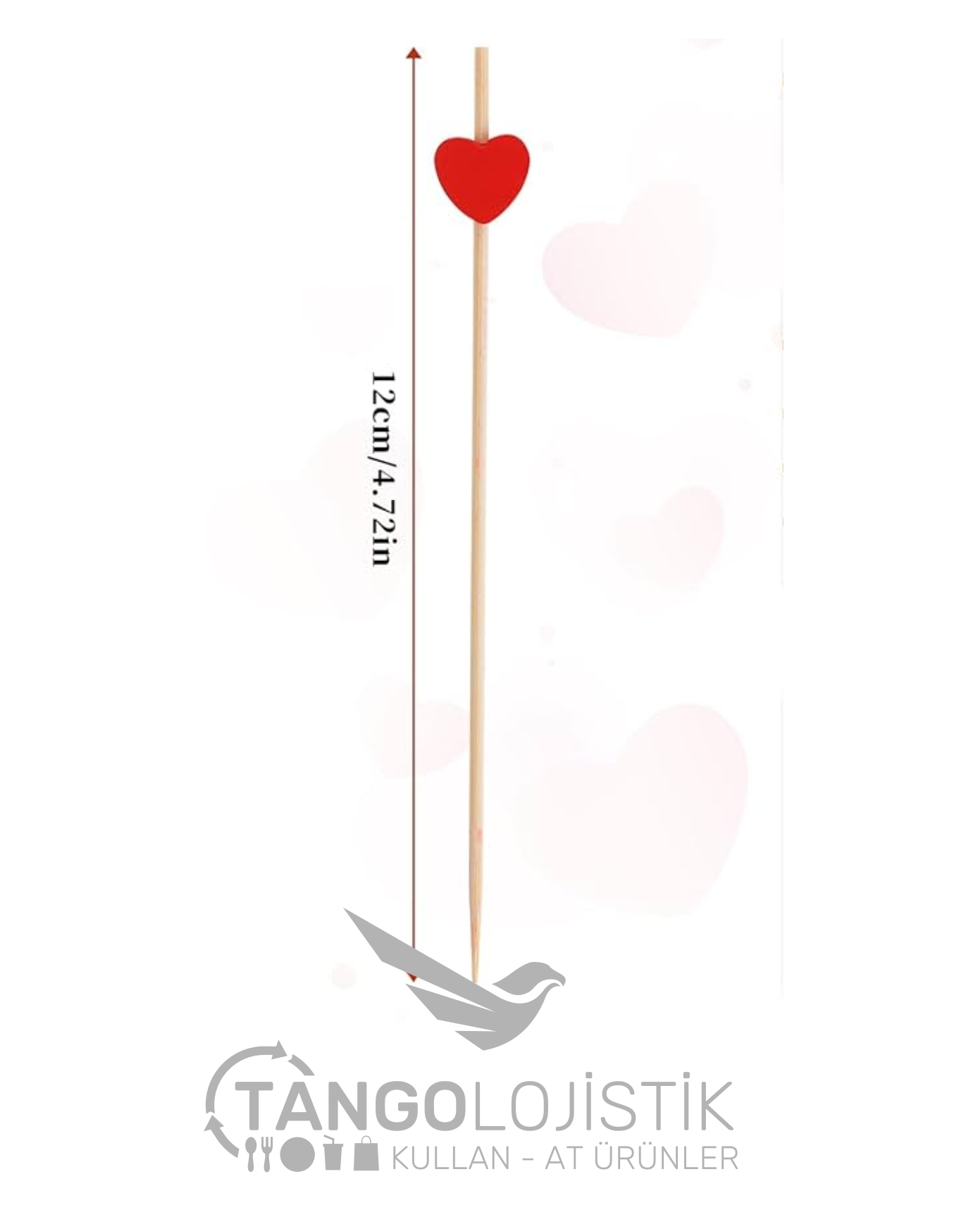 Kalp Boncuklu Bambu Kürdan - Görsel 3