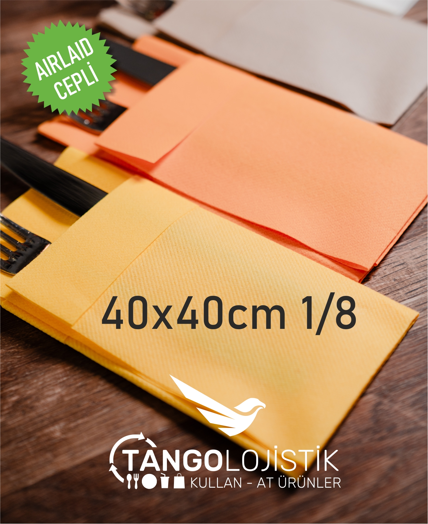 Airlaid Cepli Peçete 40x40 1/8