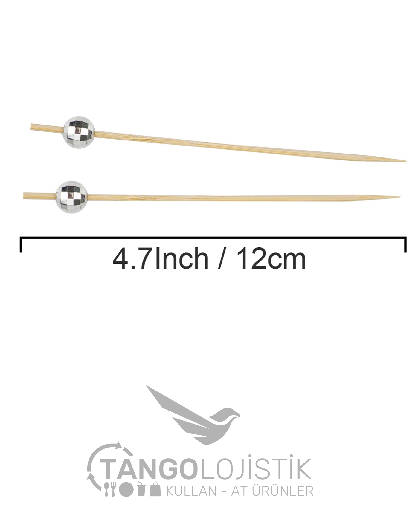 Gümüş Top Bambu Kürdan - Görsel 3