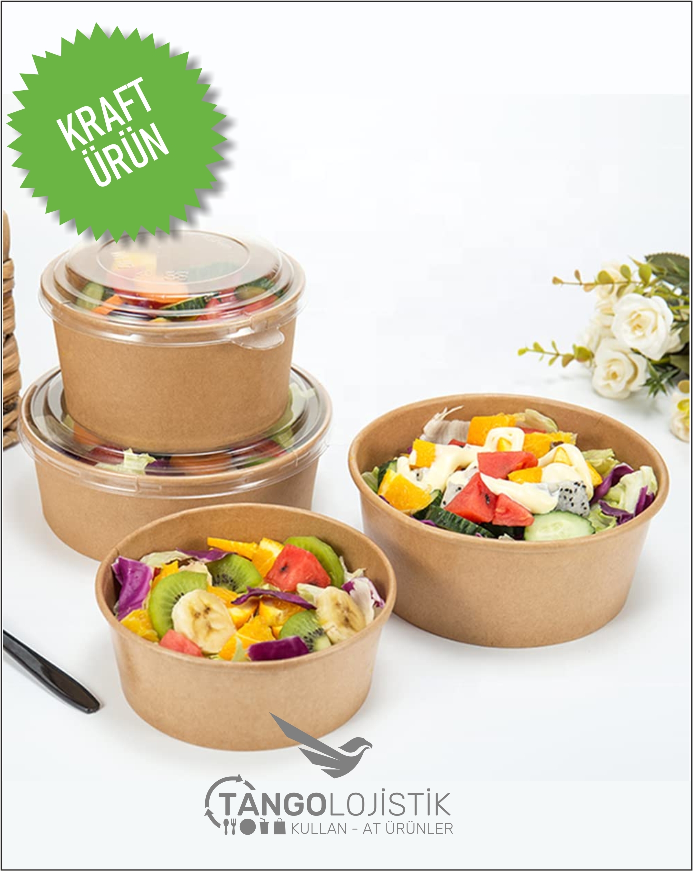Kraft Salata Kasesi 1250ml 38 Oz - Görsel 2
