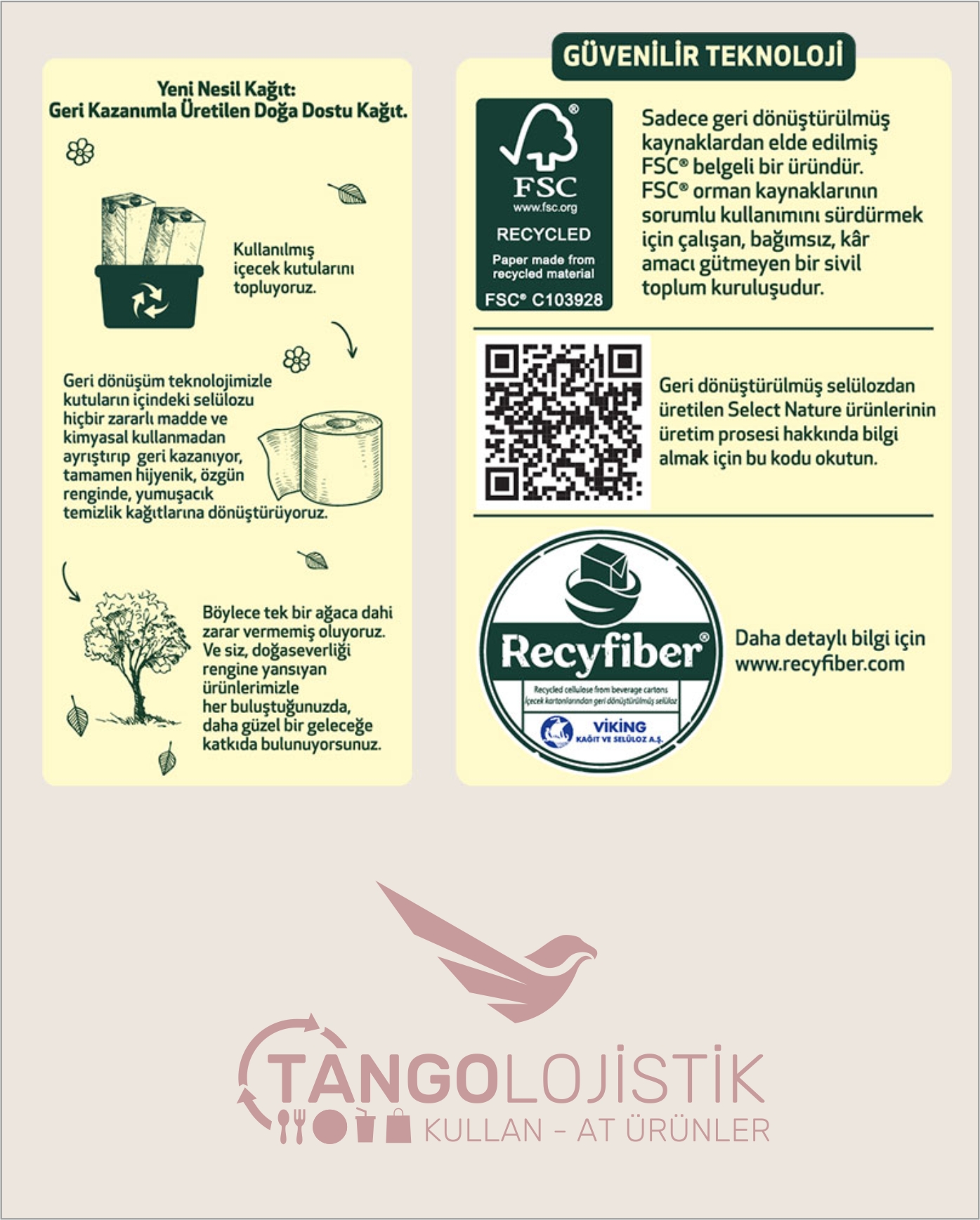 Kraft Doğa Dostu Peçete 30x30 cm 1/8 - Görsel 2