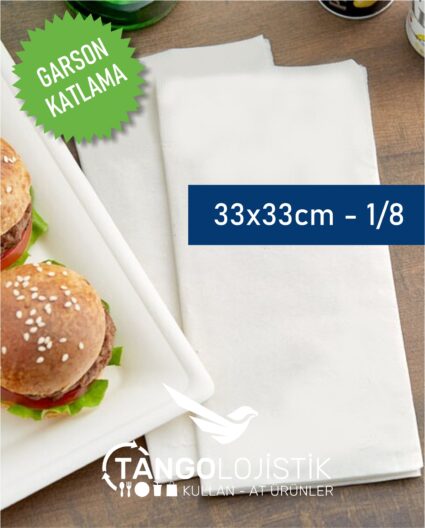 Lüks Peçete 33×33 Cm 1/8 Beyaz – 2400 adet