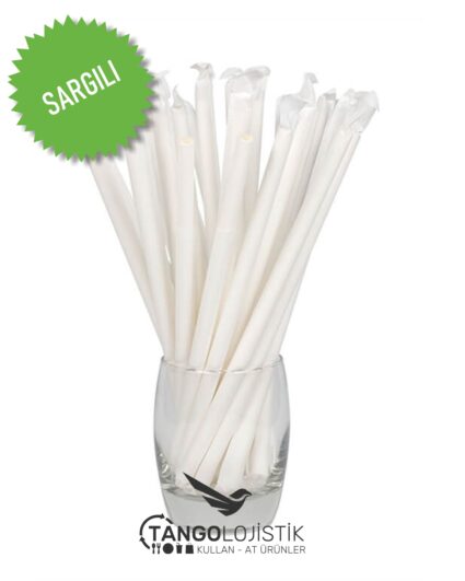 Sargılı Beyaz Kağıt Pipet