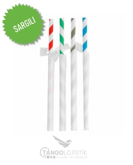 Sargılı Çizgili Kağıt Pipet