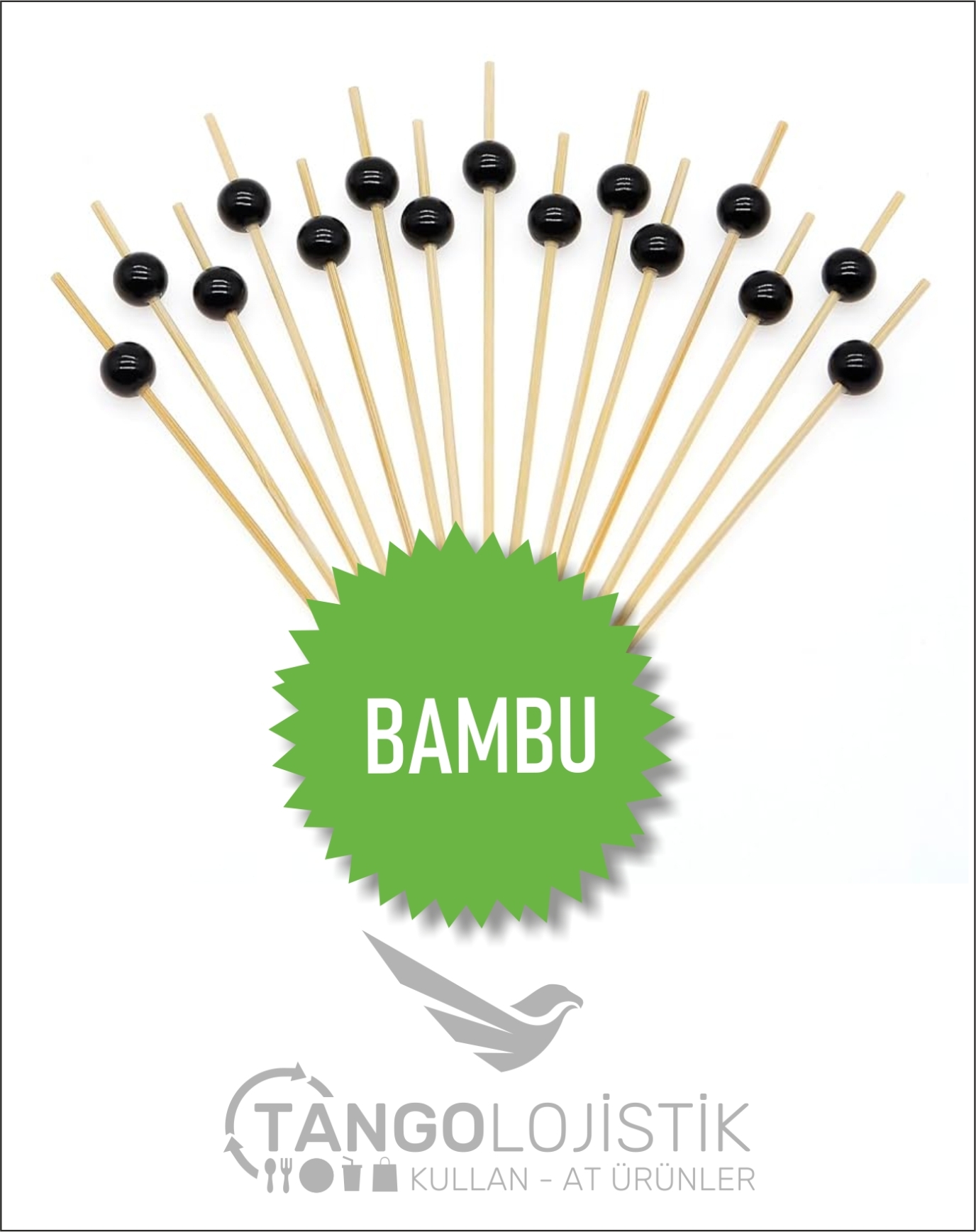 Siyah Boncuklu Bambu Kürdan