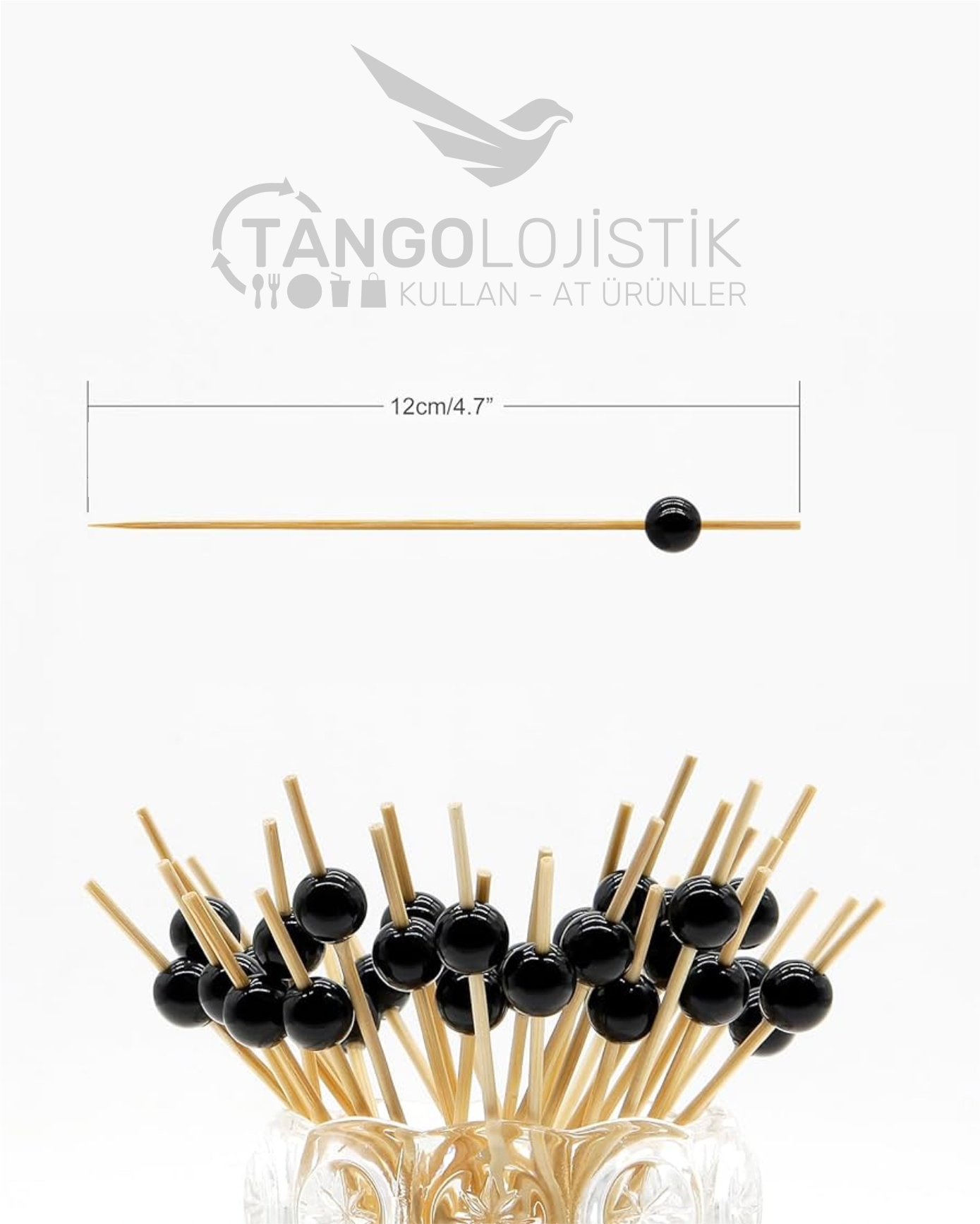 Siyah Boncuklu Bambu Kürdan - Görsel 2