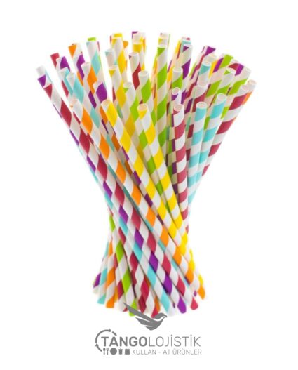 Çizgili Kağıt Pipet