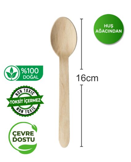 Tahta Kaşık 16 cm 100’lük paket